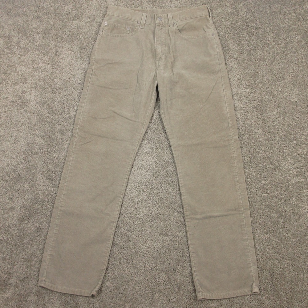 Vintage Levis Pants Mens 31x30 Beige 505 Regular Straight Corduroy 5 Pocket Y2K